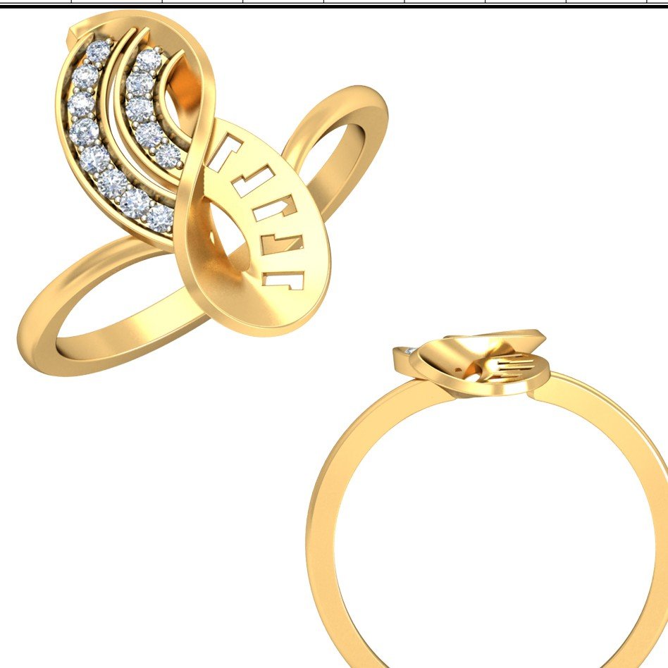 22kt Yellow Gold Ivonne Floral Ring For Women