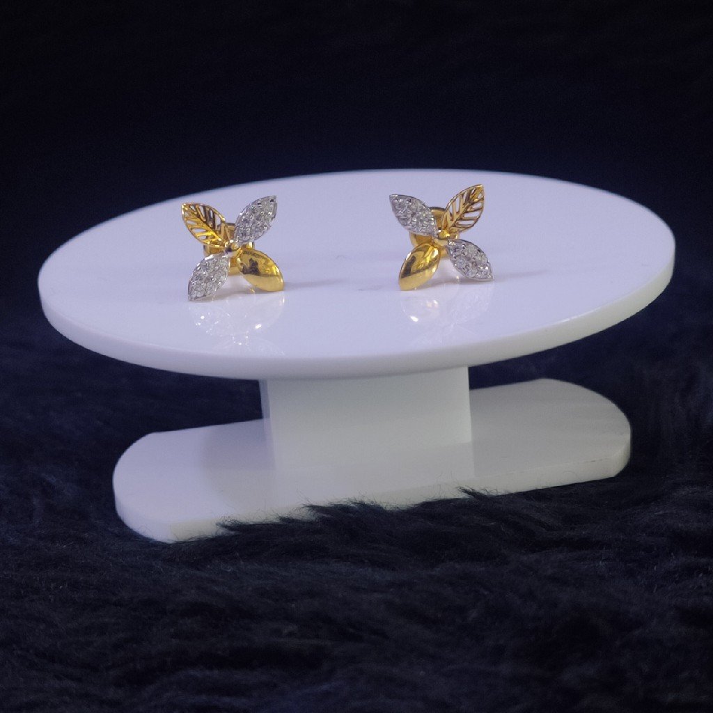 22KT/916 Yellow Gold Lyme Flower Earrings For Women