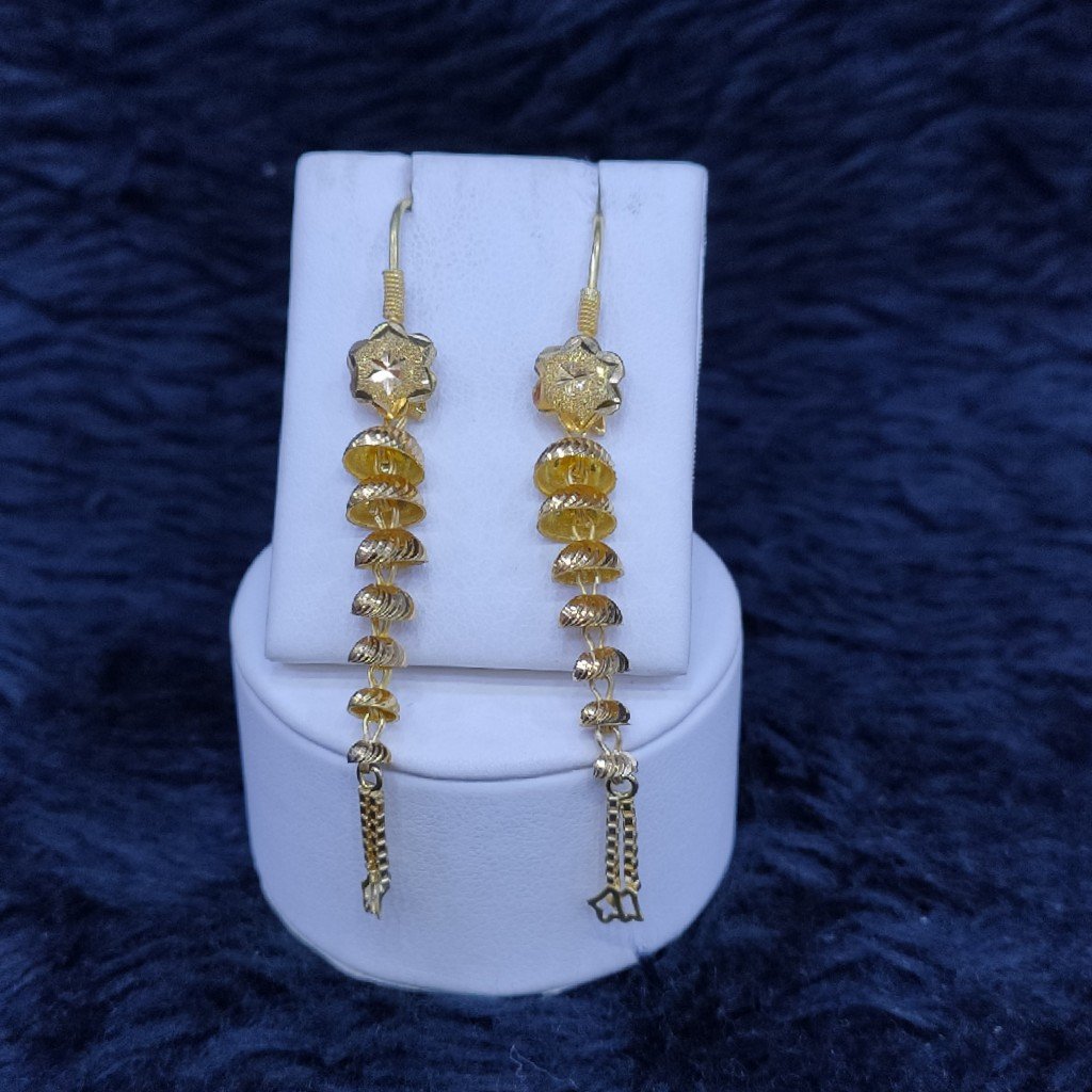 22kt/916 yellow gold stacking glori hanging earrings gtb-27