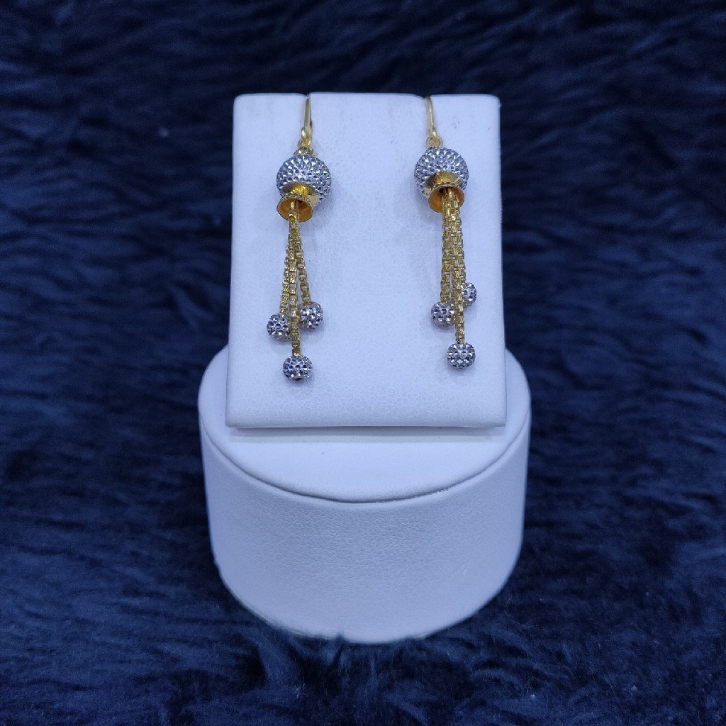 22KT/916 Yellow Gold Fancy Earrings Hanging Ser GLK-8
