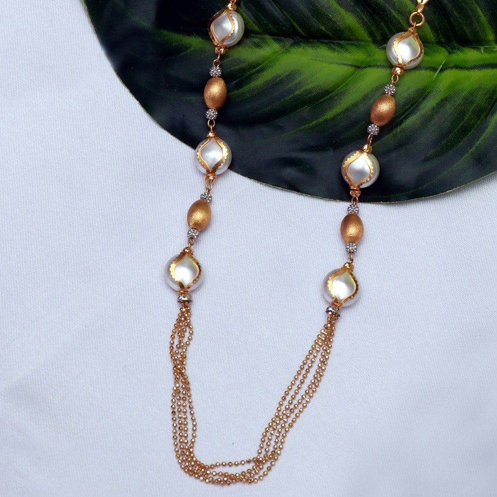 916 Gold Stylish Pearl Mala PJ-M002
