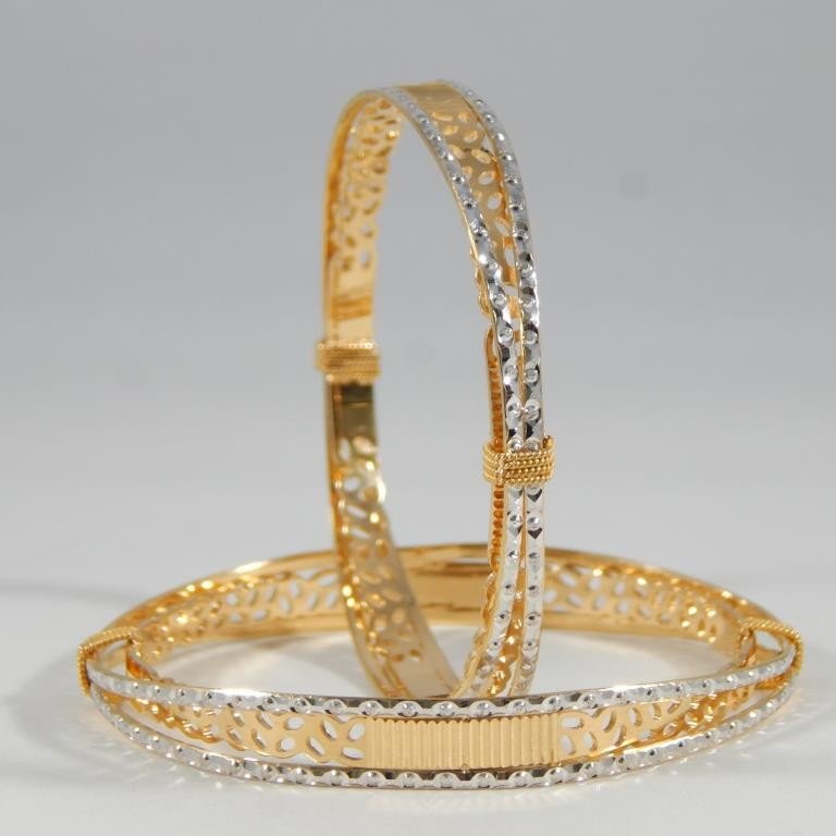 22k Gold CNC Cut Degine Bangles For Women