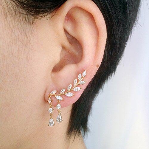 22KT Gold CZ diamond Earring For Full Ear