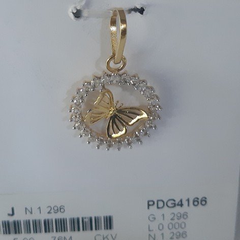 18kt Gold butterfly pendant For women