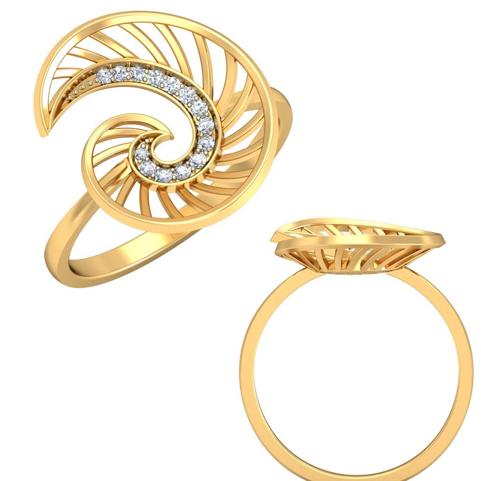 22Kt Yellow Gold Enlightening Ring For Women