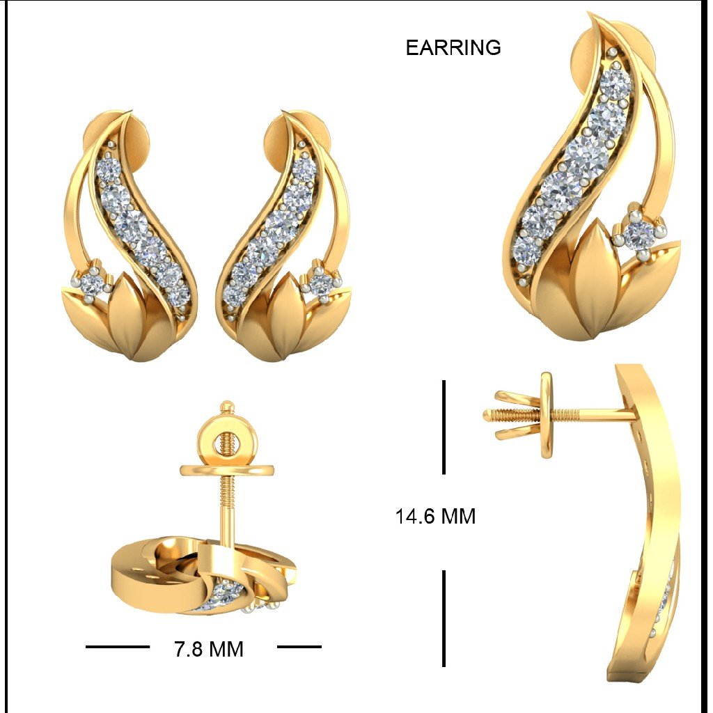 22Kt Yellow Gold Ratnavali Earrings For Women