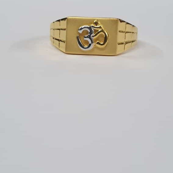 Om God Gold Mens Ring 22k Yellow gold Cubic Zircon Rhodium Color Design Ring  10 | eBay