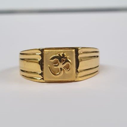 Retailer of 916 gold om design ring for men bj-r001 | Jewelxy - 67535