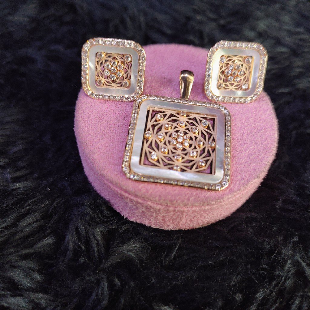 18kt/750 rose gold fancy pendent butti set pj-0011