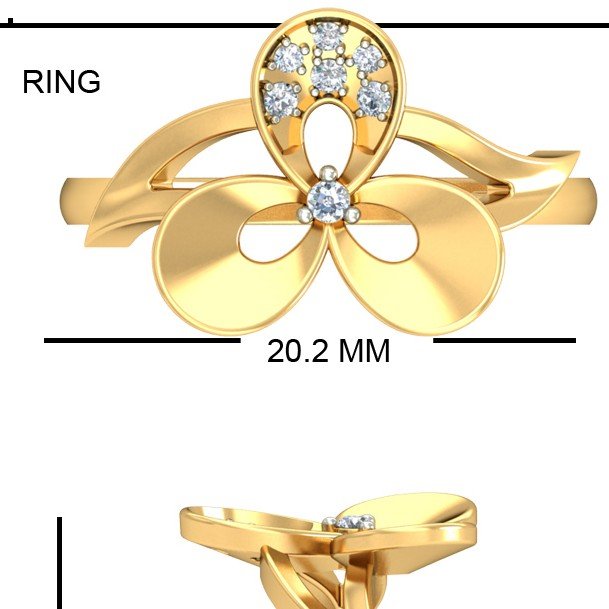 22KT Yellow Gold Figurative Folk Ring For Women