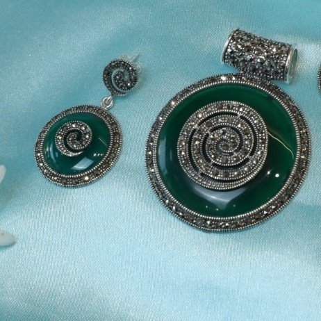 92.5 Silver Turkish Pendent Set