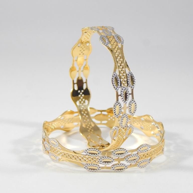 22KT Yellow Gold Synced Affection Bangles For  Women