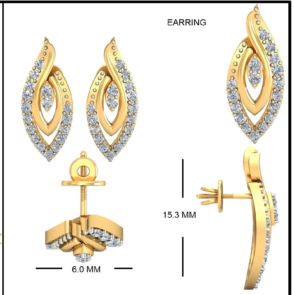 22Kt Yellow Gold Ashlesha Earrings For Women