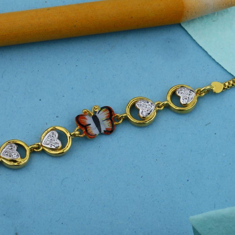 22kt yellow gold butterfly rakhi for kids