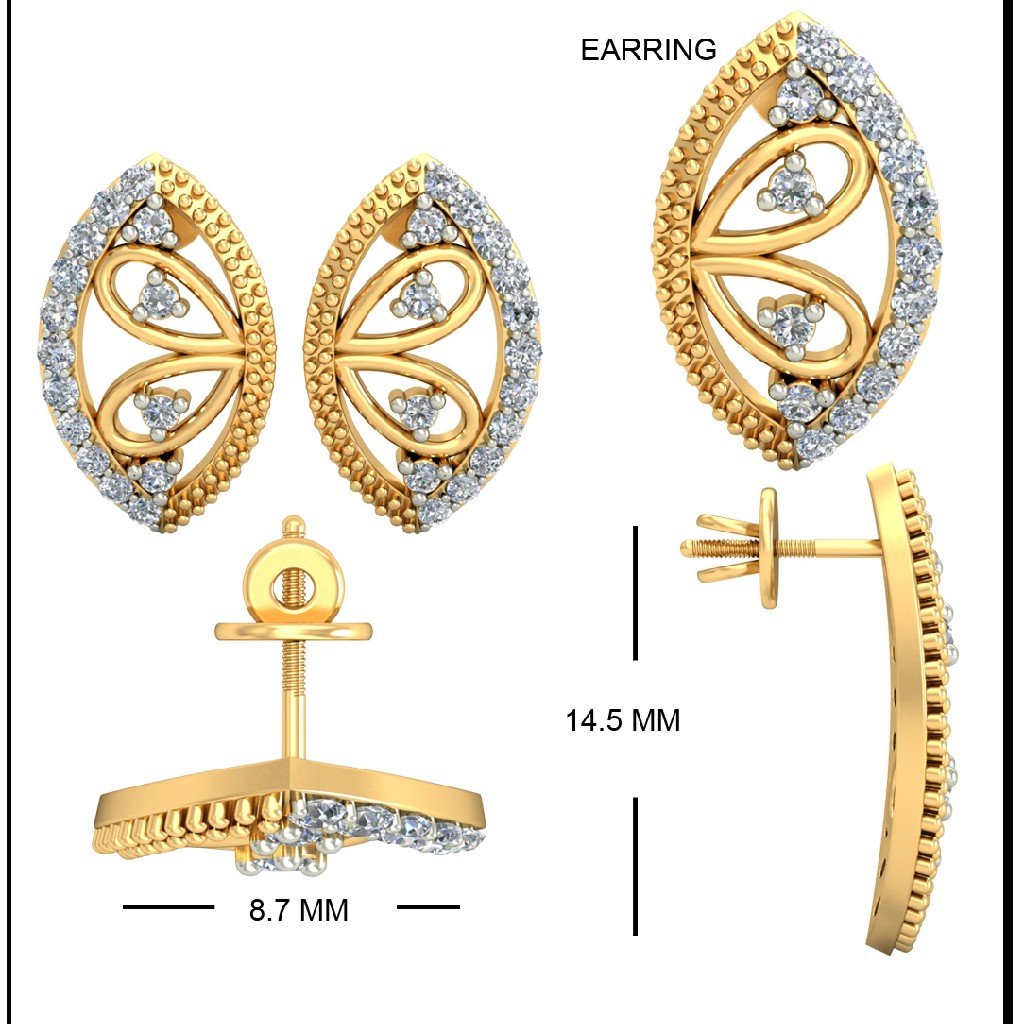 22kt Yellow Gold Eascape Earrings For Women