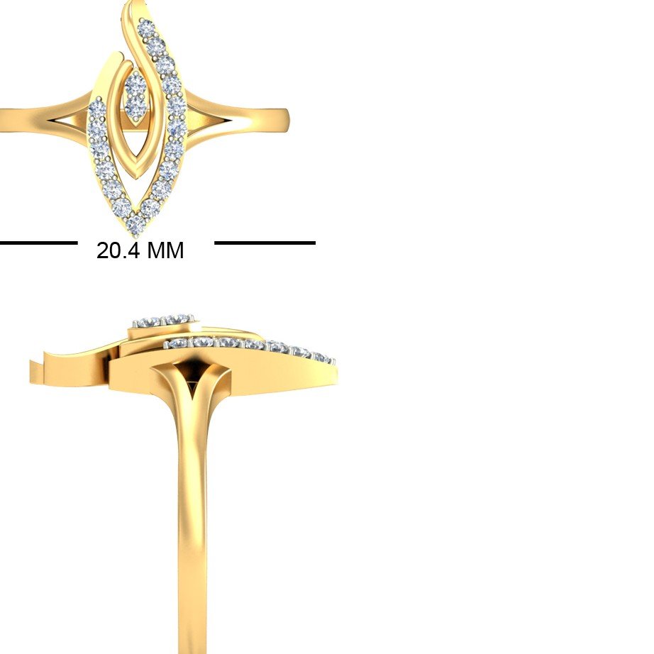 22KT Yellow Gold Rowan Ring For Women
