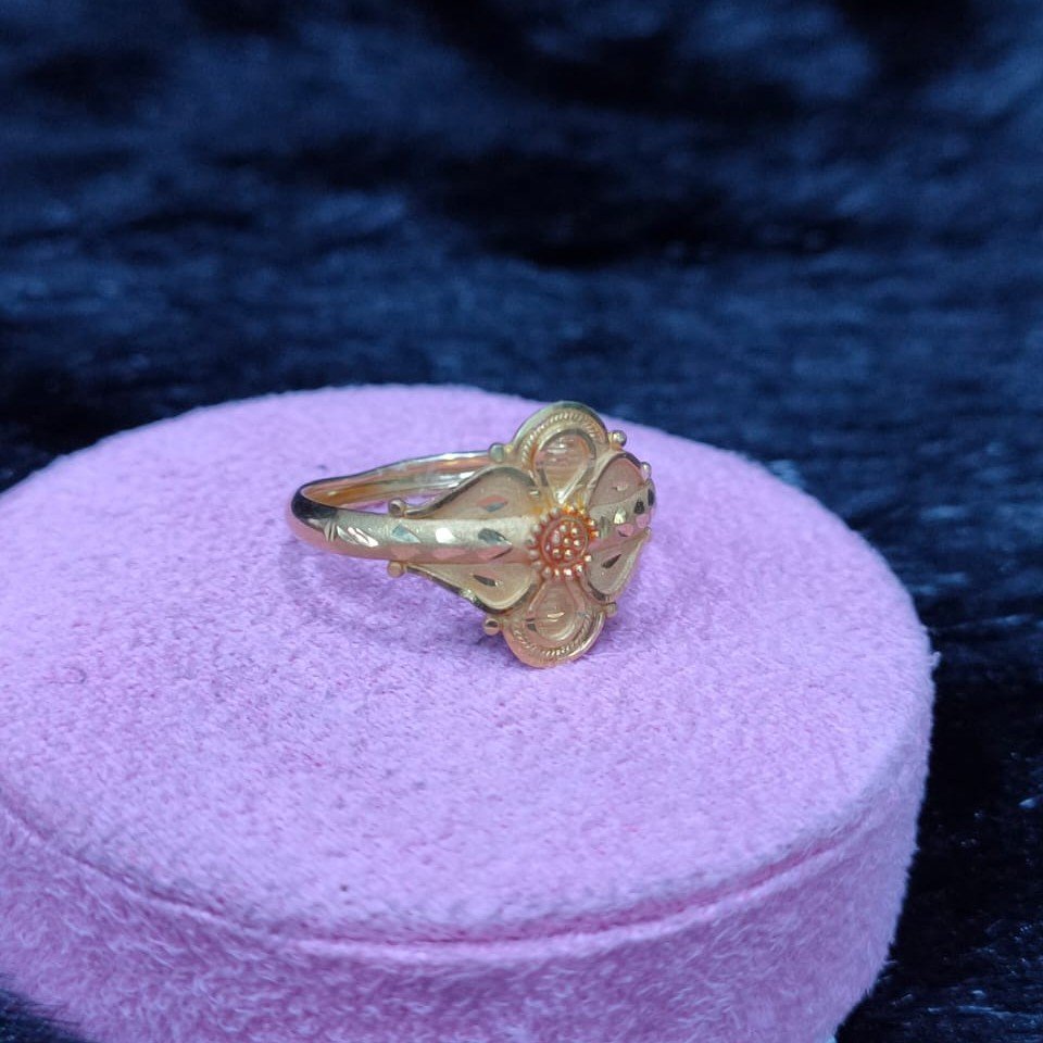 22KT/916 Yellow Gold Plan Kalkati Design Ring For Women