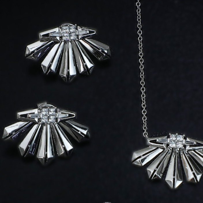 92.5 Silver CZ Pendent Set PJ PB004