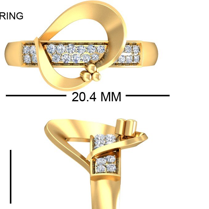 22Kt Yellow Gold Entwined Appeal Ring For Women