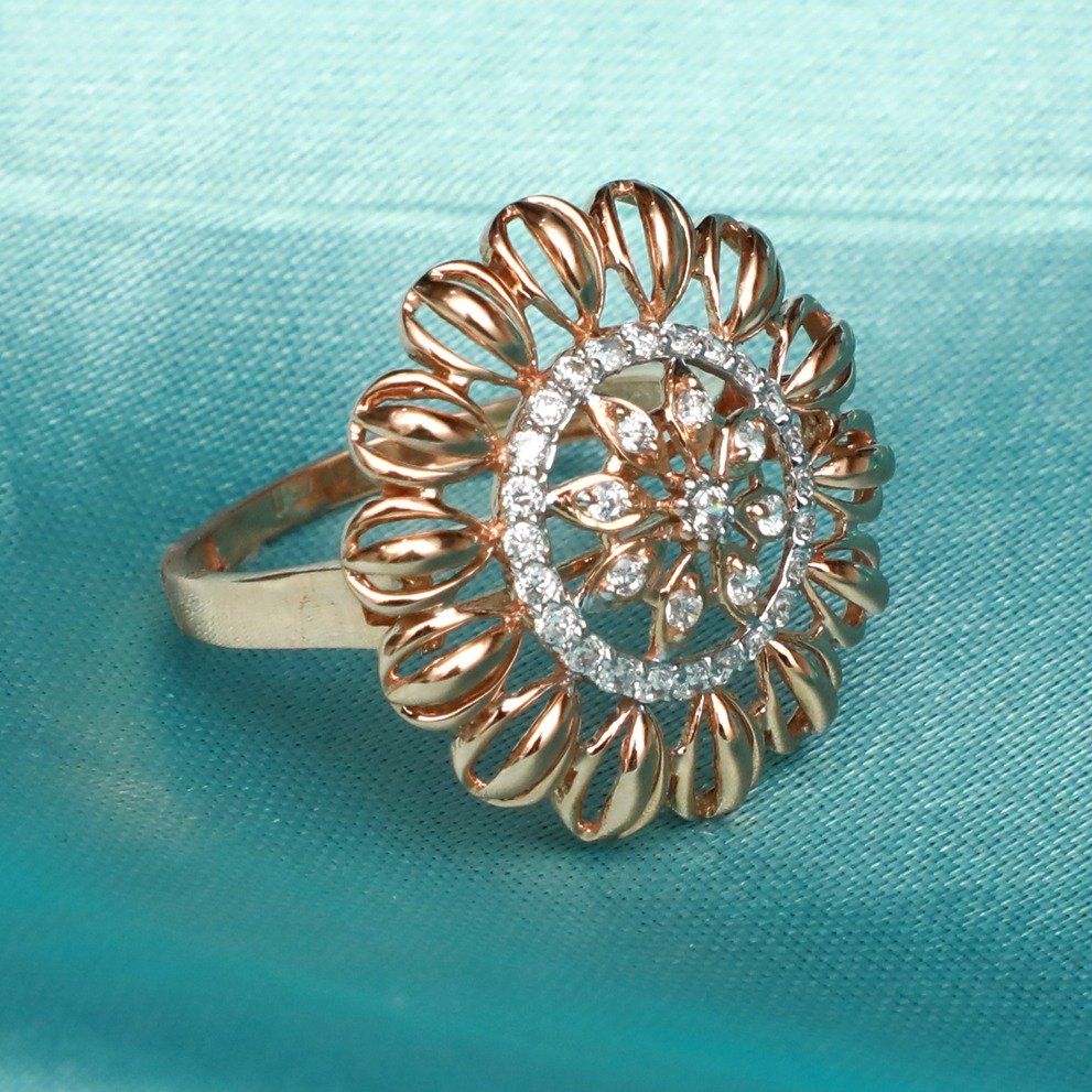 22Kt Rose Gold Fancy Ladies Ring PJ-R022