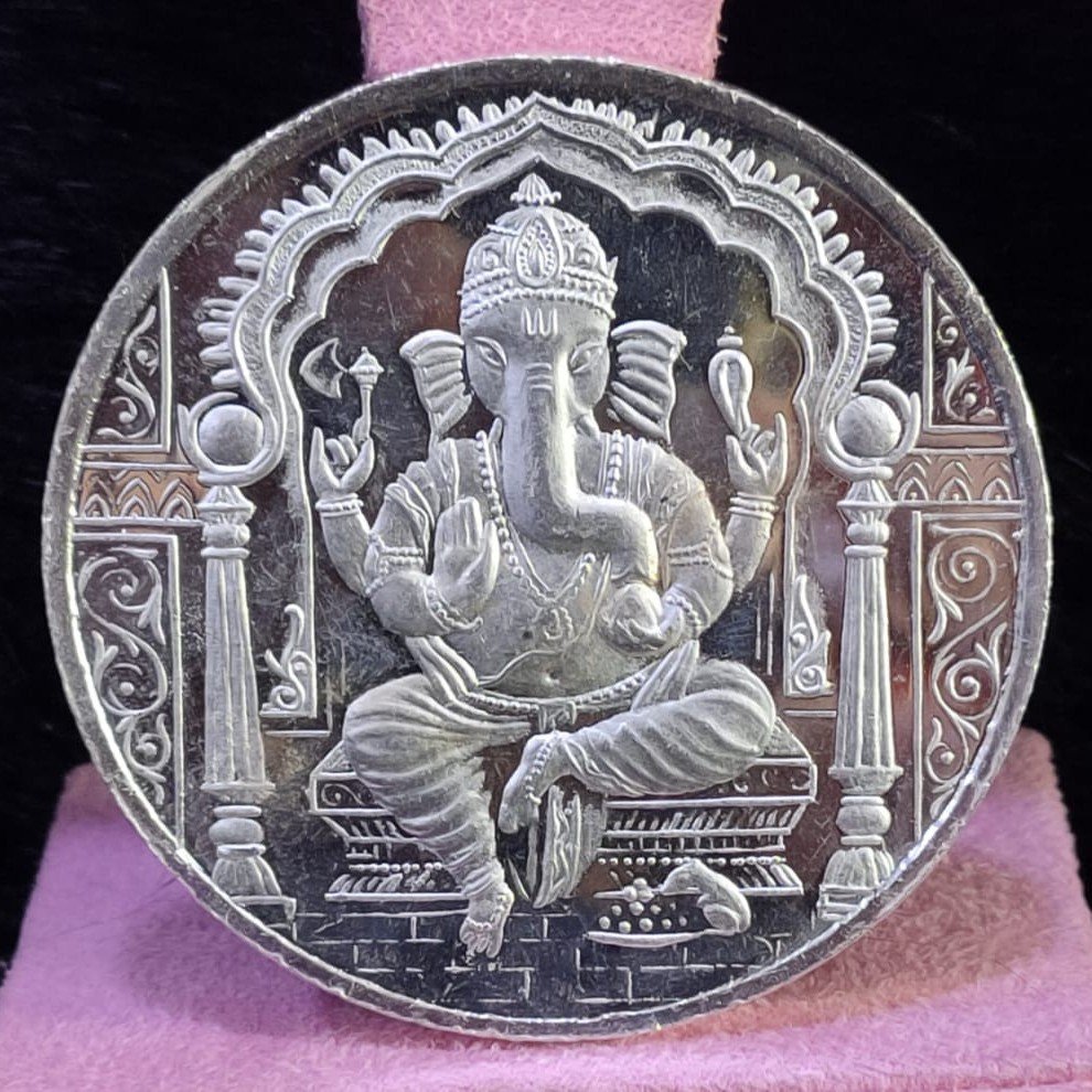 999 Silver Twenty Five Gram Ganpati Silver coin