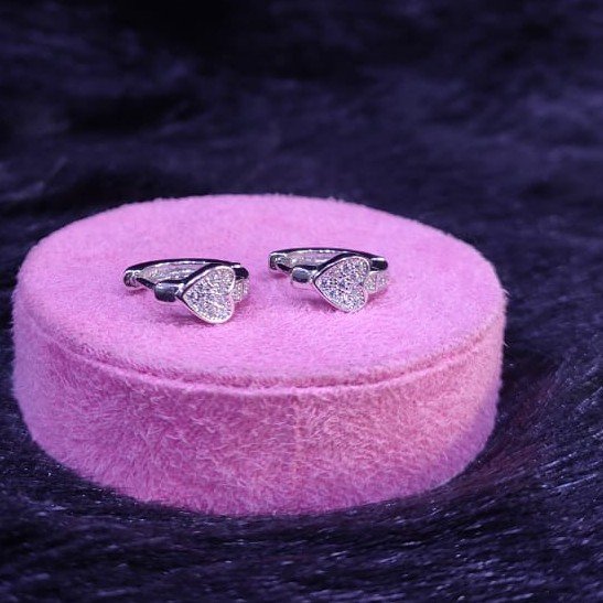 92.5 Sterling Silver Juanelia Heart Shape Earrings For Women