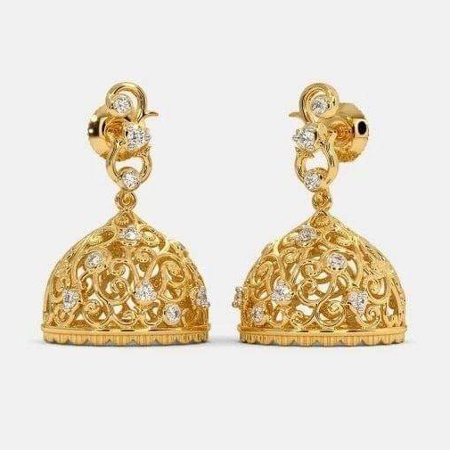 22KT Yellow Gold Lyme Drop Earrings For  Women