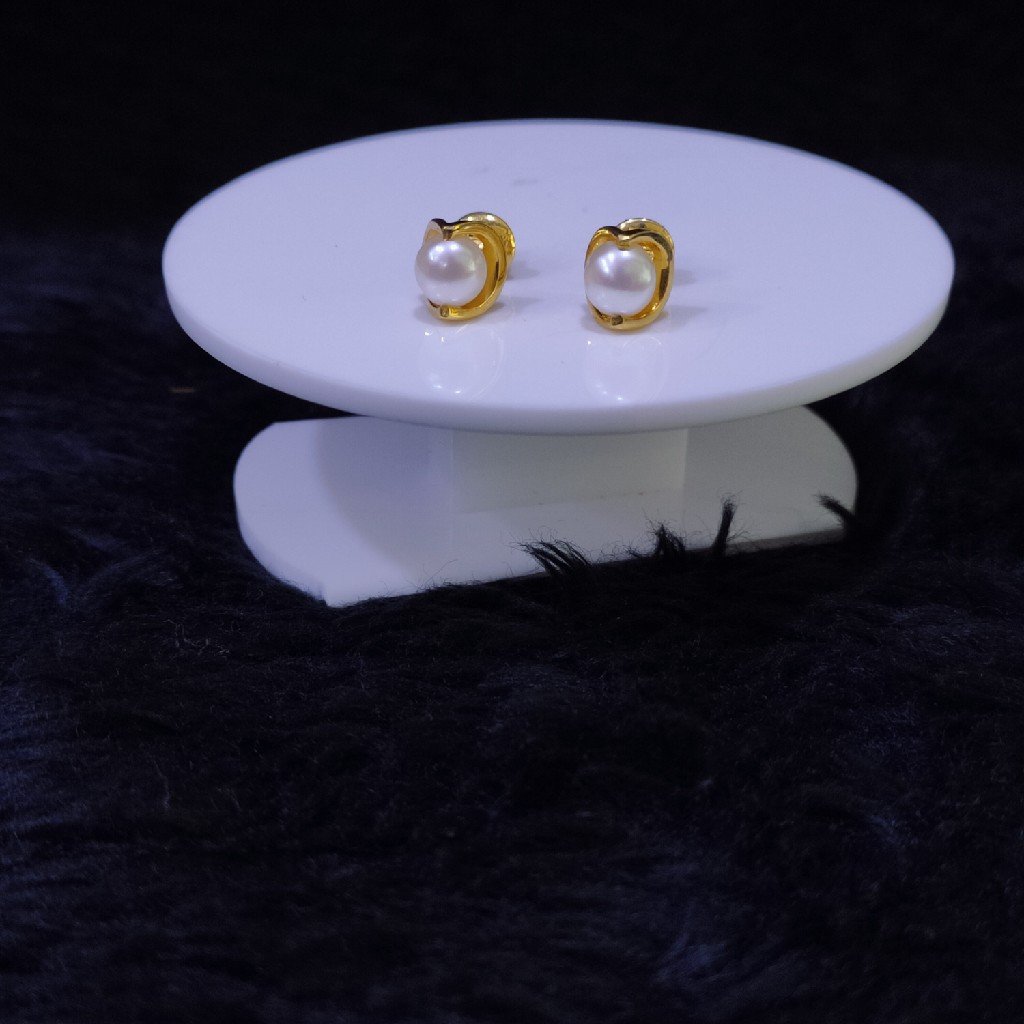 22KT/916 Yellow Gold Callie Pearl Earrings For Women