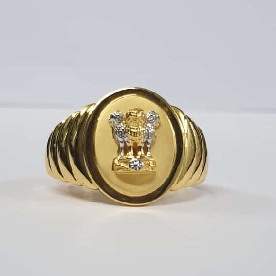 22Kt Gold Ashok Stambh Design ring for Men