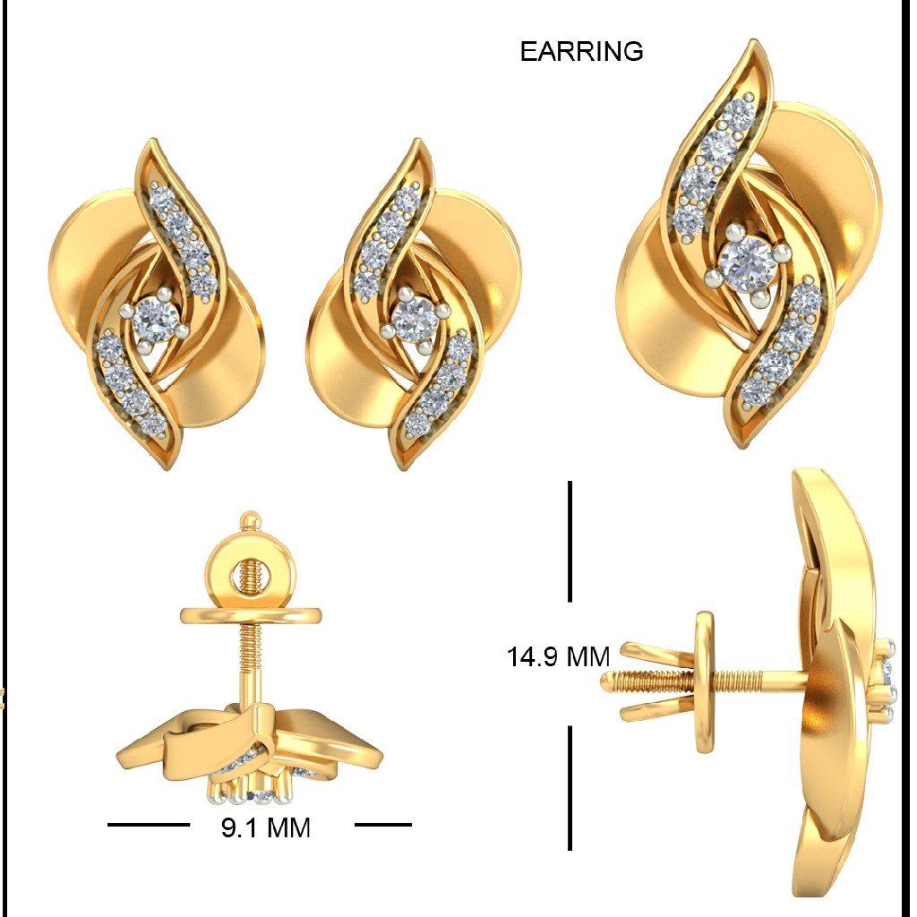 22Kt Yellow Gold Lambent Calypso Earrings For Women