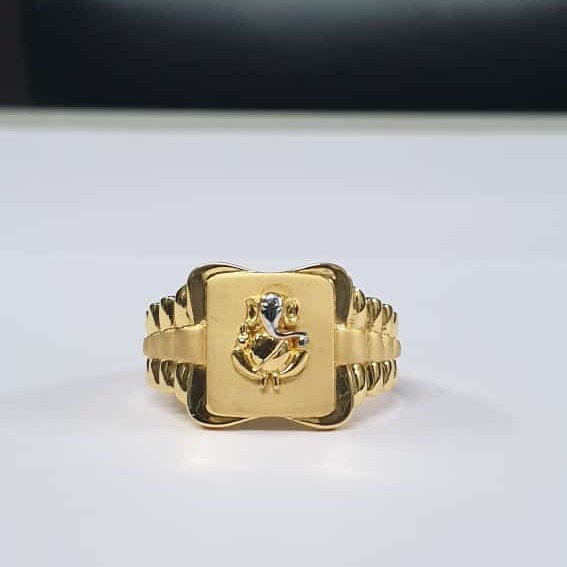 22Kt Gold Dull Polish Rodiyam Ganpati Jents ring